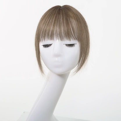 100% Remy Human Hair Toppers with Bangs Light Brown Hairpieces 3D Wispy Bangs for Women Thin Hair Real Human Hair Topper Clip In