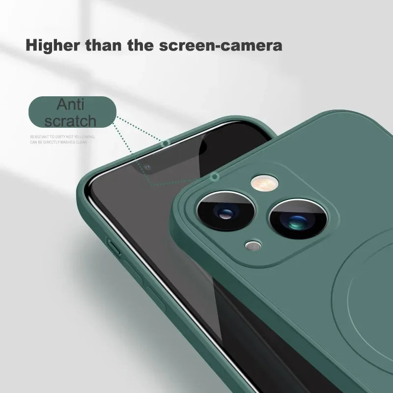 Liquid Silicone Shockproof Case For iPhone 18 17 16 15 14 13 12 11 Pro Max TPU Phone Magnetic Wireless Charger For Magsafe Cover