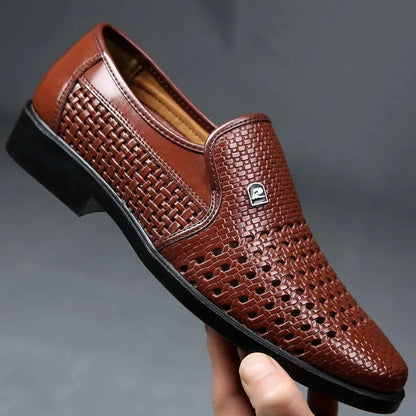 Sommer Herren Slipper Atmungsaktive Herren Lederschuhe Weiche Sohlen Männliche Freizeitschuhe Slip-on Oxford Schuhe Business Zapatos De Hombre