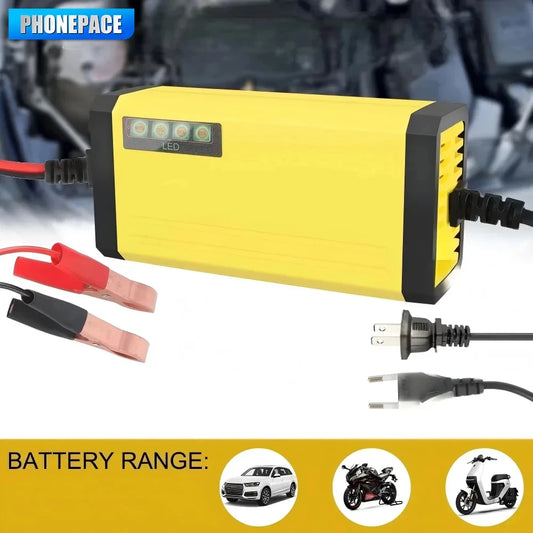 12V 2A Autobatterie-Ladegerät 220V Power Puls Reparaturladegerät Nass Trocken Blei-Säure-Batterie LED-Anzeige Moto LKW Batterieladegerät