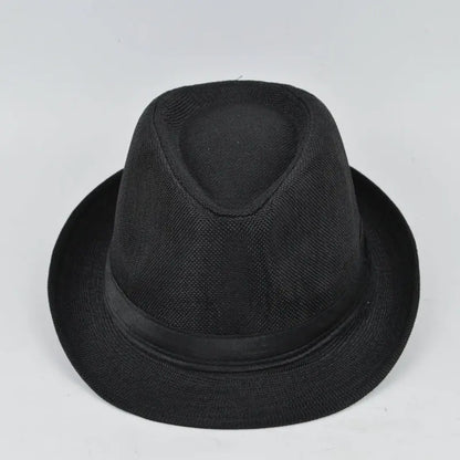 Men's Fashion Top Hat Cotton Linen Solid Jazz Hat Men's English Gentleman Hat Versatile Casual Sunshade Four Seasons Hats Gifts