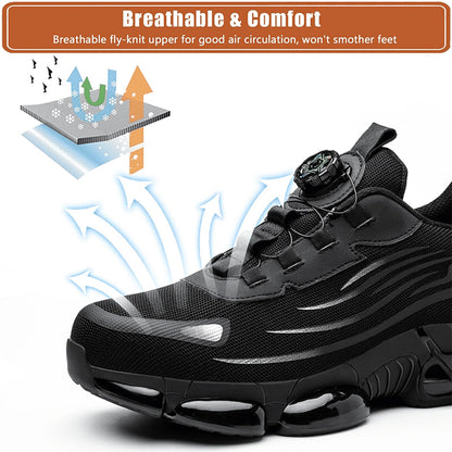 Unzerstörbare Stahlkappen Sicherheitsschuhe Rutschfest Abriebfest Arbeitsschuhe Herren Robust Bequemer Sneaker