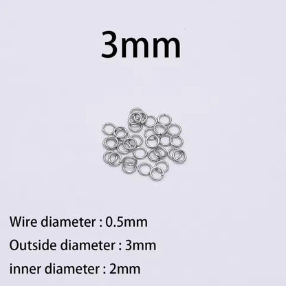 200 Stück 3-10mm Edelstahl Biegeringe Offene Einzelösen Jump Rings Verbinder für DIY Schmuckherstellung Zubehör