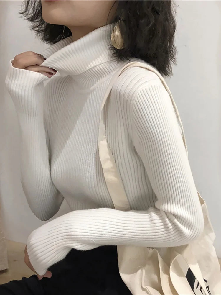 Turtleneck Sweater Womens 2025 Autumn Winter Tops Korean Slim Women Pullover Jumper Knitted Sweater Pull Femme Hiver Truien