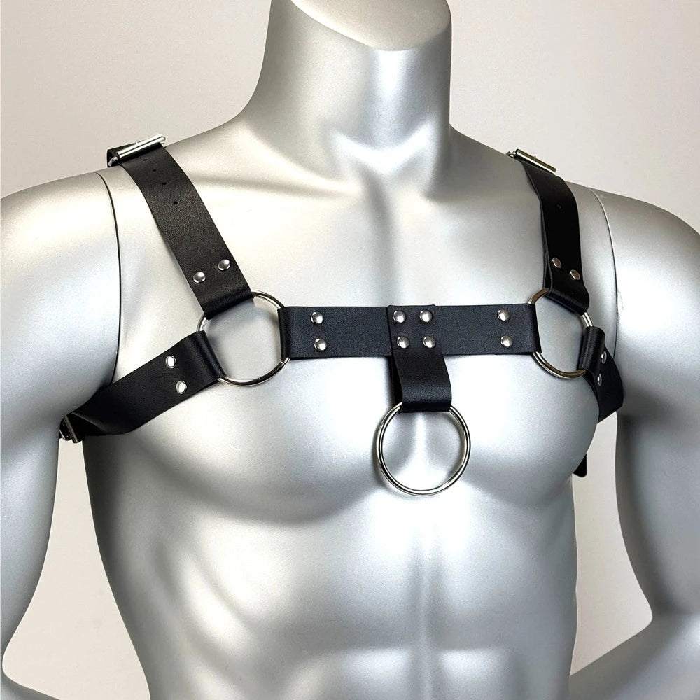 Men Fashionable PU Leather Harness Belts Street Style Gothic Belt Punk Rock Exotic Clothing Accessory Belt