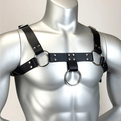 Men Fashionable PU Leather Harness Belts Street Style Gothic Belt Punk Rock Exotic Clothing Accessory Belt