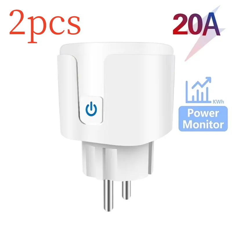 Tuya Wifi Smart Socket EU Stecker 16/20A Leistungsüberwachung Fernbedienung SmartLife APP Funktioniert mit Alexa Yandex Alice Google Assistant