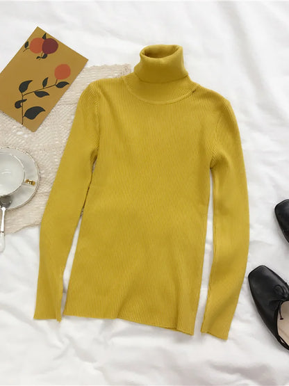 Turtleneck Sweater Womens 2025 Autumn Winter Tops Korean Slim Women Pullover Jumper Knitted Sweater Pull Femme Hiver Truien