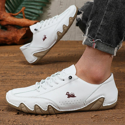 Classic Loafers Trendy Durable Artificial Leather Waterproof Anti Slip Casual Shoes for Outdoor Walking Men’s Motorcycle Boots