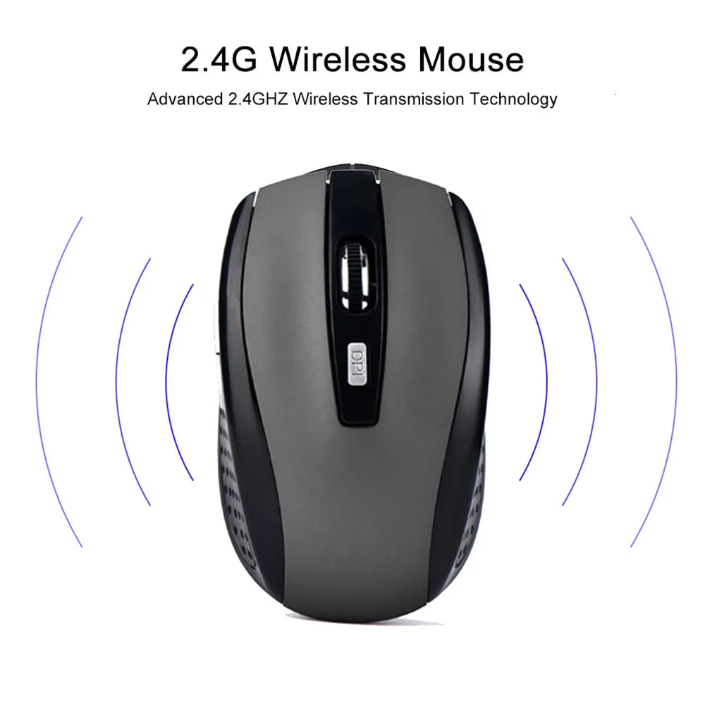2.4G Funkmaus 2.4Ghz Gaming Maus 6D Optische Kabellose Maus Schlanke Mini Geräuschlose Mäuse DPI1600 für Macbook PC Laptop