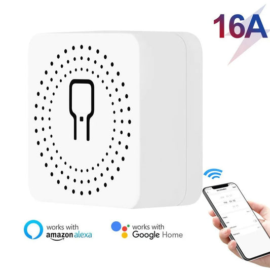 16A Tuya Smart WiFi Switch Mini Smart Breaker Support 2-Way DIY Switches  Smart Life Control Support Alexa Google Alice