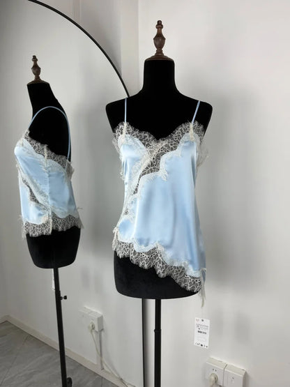 Tossy Sexy Lace Halter Dresses Female Backless Patchwork V-Neck Summer 2025 New Slim Party Dress Women Spaghetti Bodycon Dress