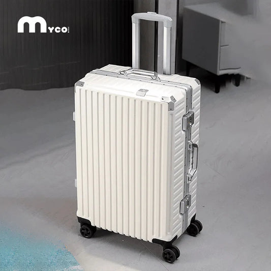 Trolley Koffer 20 24 26 28" Aluminiumrahmen Rollkoffer USB Reisetrolley auf Rollen Zahlenschloss Handgepäck