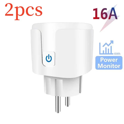 Tuya Wifi Smart Socket EU Stecker 16/20A Leistungsüberwachung Fernbedienung SmartLife APP Funktioniert mit Alexa Yandex Alice Google Assistant