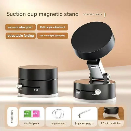 Vacuum adsorption magnetic car mobile phone holder 2025 new suction cup magnetic retractable foldable portable home desktop
