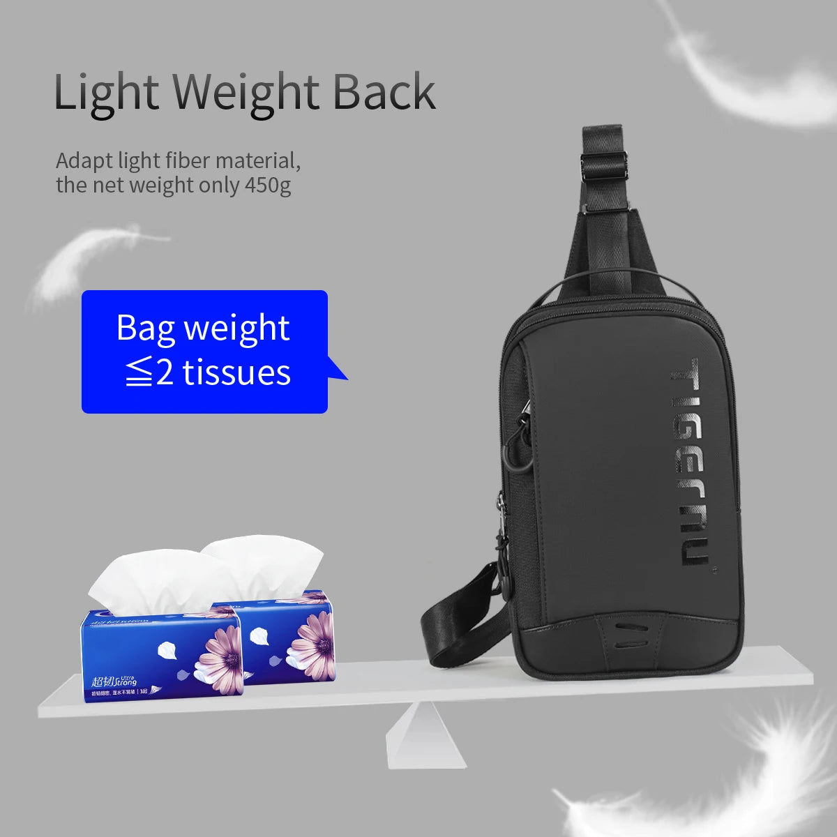 Tigernu Brusttasche für Herren im coolen Stil Herren Schultertasche 9,7 Zoll IPad Tasche Lässige Herrentasche Umhängetasche Leichte Mini-Taschen