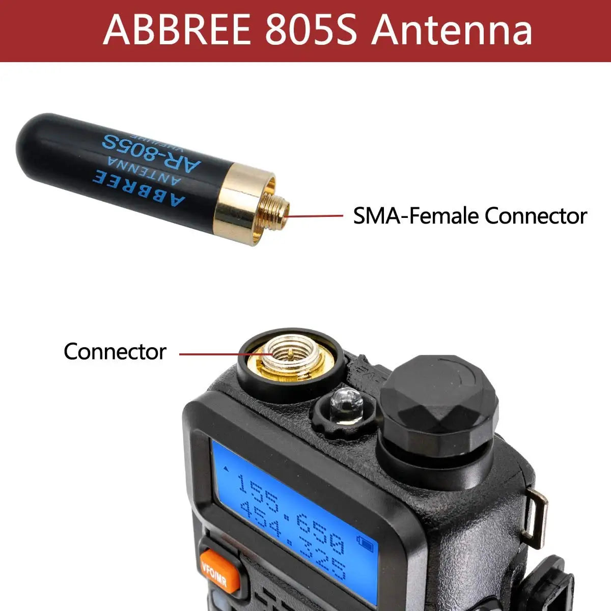 ABBREE Mini Walkie-Talkie-Antenne AR-805S SMA-Female Dualband Hochleistungsantenne für Baofeng BF-888S UV-5R UV-21 PRO Amateurfunk