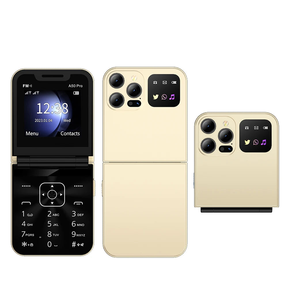 SERVO A50 PRO Klapphandy Dual-SIM Standby Anrufaufzeichnung Kurzwahl Blacklist FM Radio 2G GSM Tastenklapphandys
