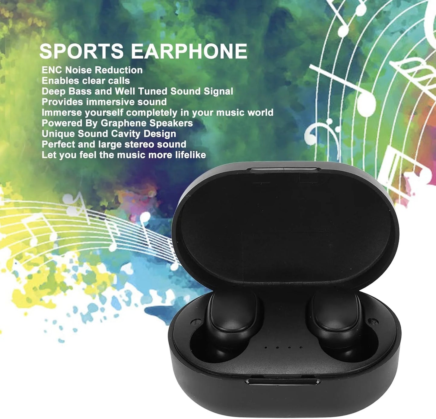 A6S Kabellose Bluetooth-Ohrhörer - Sport-Touch-Control-Headset mit LED-Anzeige Stereo-Sound für Xiaomi Huawei