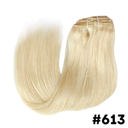 Seamless Clip ins Extensions Human Hair Straight Brazilian Remy Real Natural Soft Hair 8Pcs 120G Clip on Human Hair Extensions