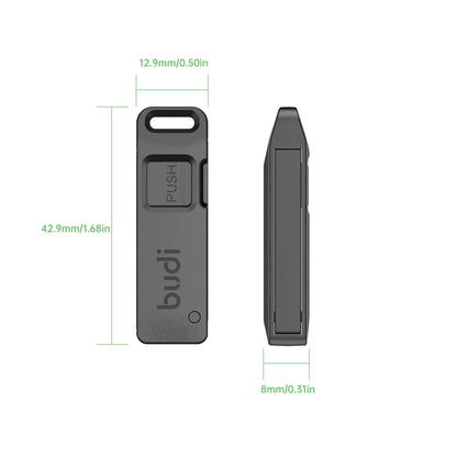 BUDI Anti-Lost SIM-Karten-Auswurfstift-Aufbewahrungsbox Universal Handy Stahl-Auswurfstift SIM TF-Kartenfach Öffner Schlüsselanhänger