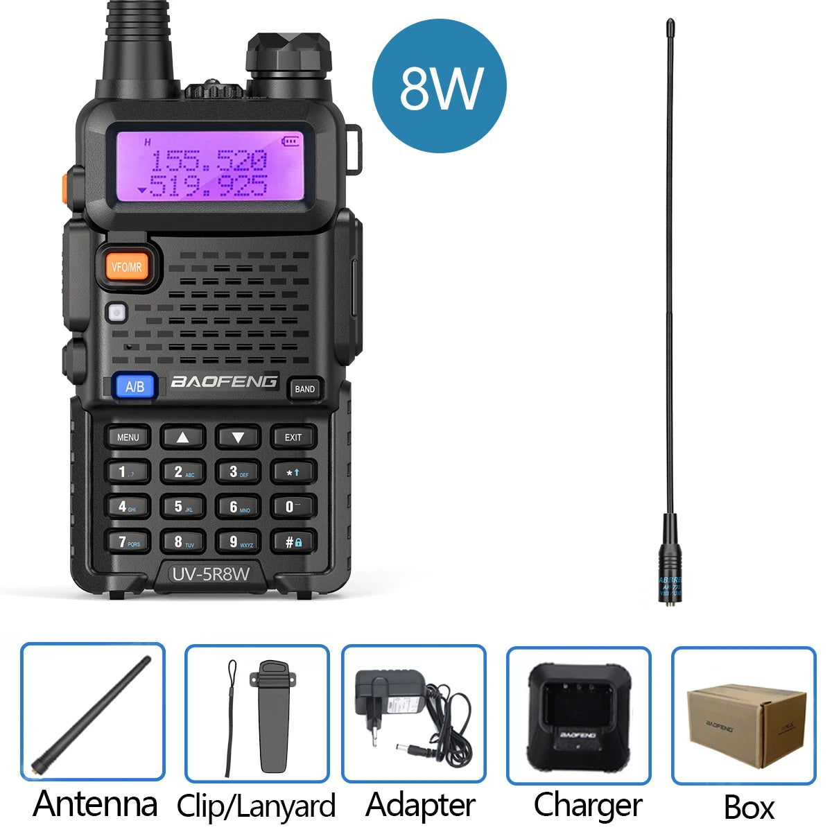 Baofeng Walkie Talkie UV 5R 5W 8W Dual Band Ham Zwei-Wege-Funkgerät Vhf Uhf FM Radio Handheld Transceiver Jagd 16KM