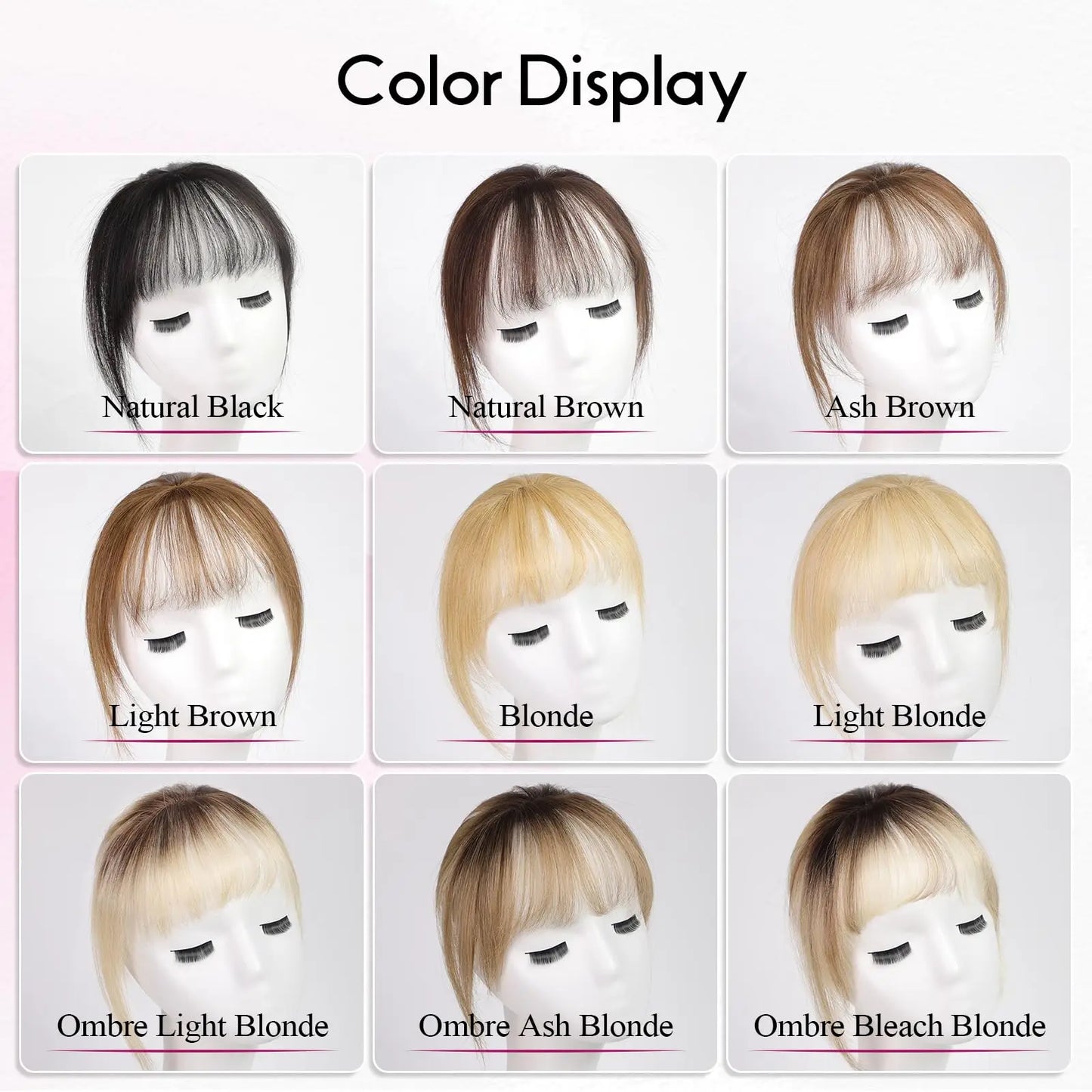 100% Human Hair Blonde Bangs Clips in Air Fringe Bangs Hairpiece for Women Platinum Human Hair Bangs Hair Extension 4.5inch