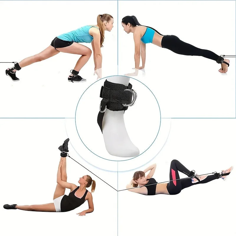 1PC Gepolsterte Knöchelriemen Knöchelriemen für Kabelzugmaschinen Doppelte D-Ring Fitness Knöchelmanschetten für das Fitnessstudio Rabatt-Beinstrecker