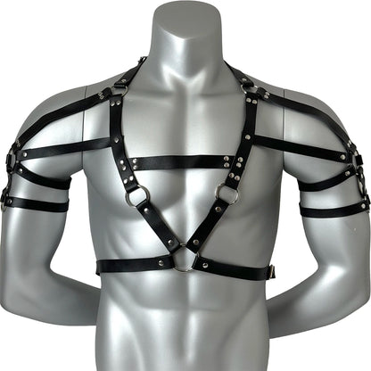 Men Fashionable PU Leather Harness Belts Street Style Gothic Belt Punk Rock Exotic Clothing Accessory Belt
