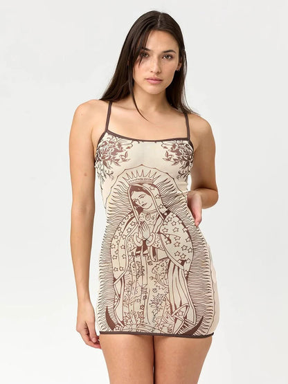 Nibber High Elasticity Dress Women Art Print Low-Neck See Through Skinny Sexy Midnight Summer New Trend Chic Hottie Mini Bodycon