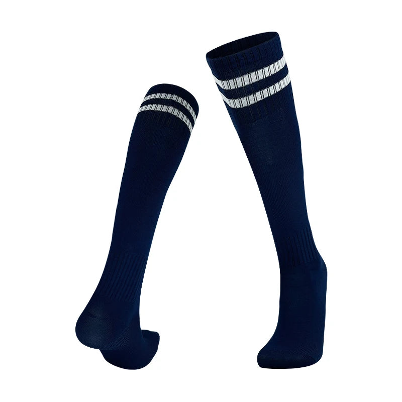Kinder Fußballsocken Sport Rutschfeste Lange Schlauch Fußballstrümpfe Basketball Atmungsaktive Kniestrümpfe Gestreifte Jungen Mädchen Socken