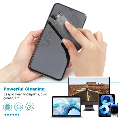2-in-1 Handy Displayreiniger Spray Tragbarer Tablet-Telefon-Touchscreen-Reiniger Mikrofasertuch-Set Glas Mini-Reinigungs-Artefakt