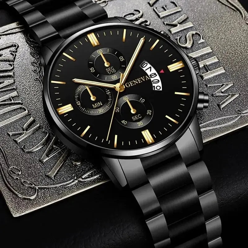 Mode Herren Edelstahl Uhr Luxus Kalender Quarz Armbanduhr Herren Business Uhren für Männer Uhr Montre Homme