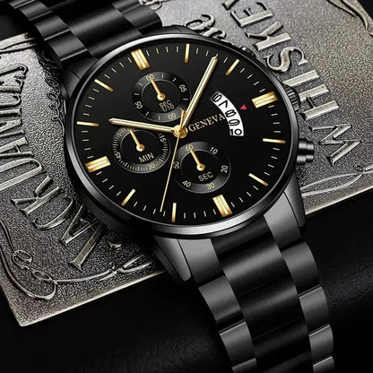 Mode Herren Edelstahl Uhr Luxus Kalender Quarz Armbanduhr Herren Business Uhren für Männer Uhr Montre Homme