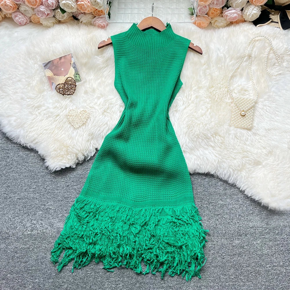 YuooMuoo Damenkleid 2026 Neue Sommermode Sexy durchbrochene Nähte ärmelloses Bodycon Partykleid Koreanische Damen Strand Vestidos