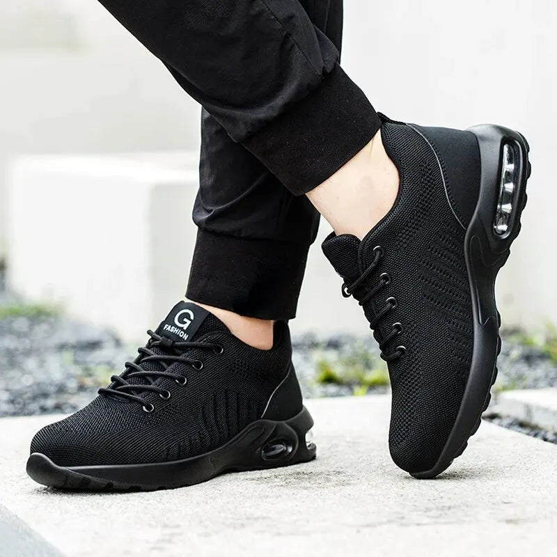 Luftkissen-Arbeitssicherheitsschuhe für Herren und Damen, atmungsaktive Arbeits-Sneaker, Stahlkappen-Schuhe, durchtrittsichere Sicherheitsschuhe