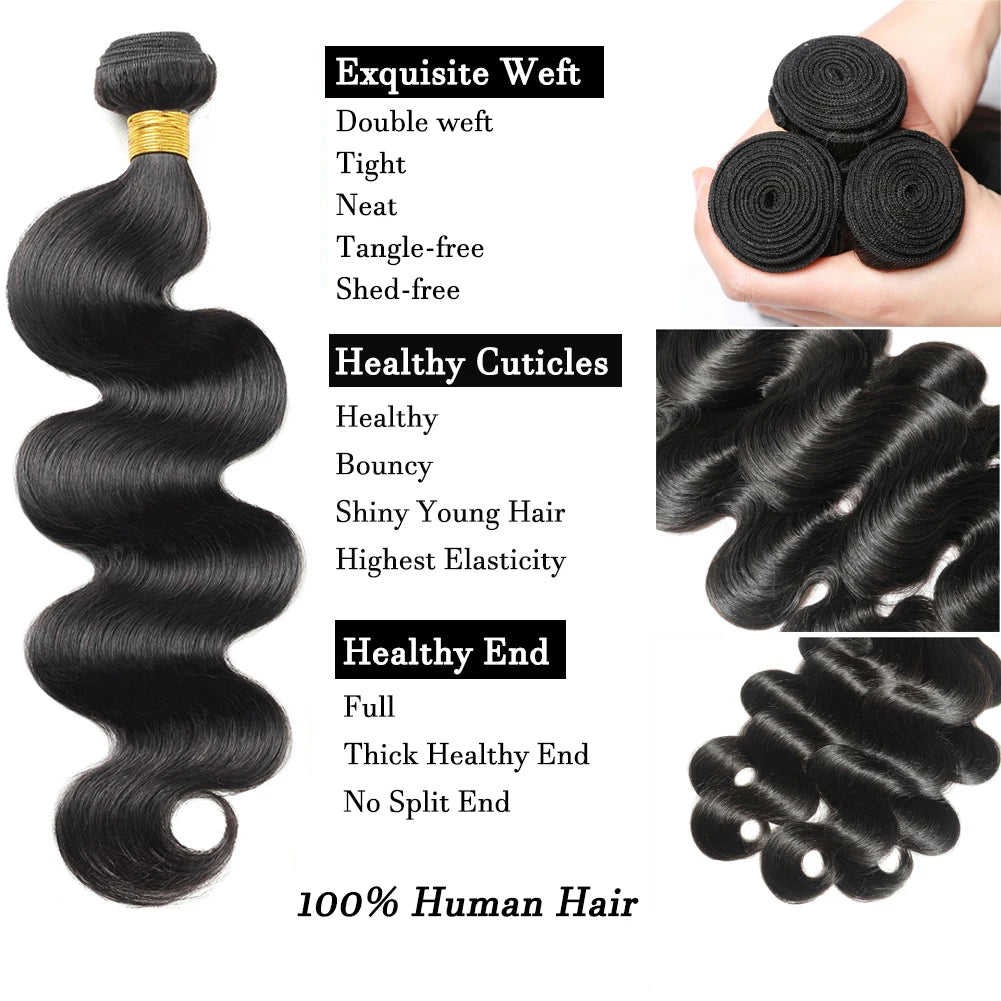 8-32 Zoll Body Wave Bundles Echthaar Brasilianisches Haar Weave Bundles 100% Echthaar Extensions Für Frauen 1pc Bundle