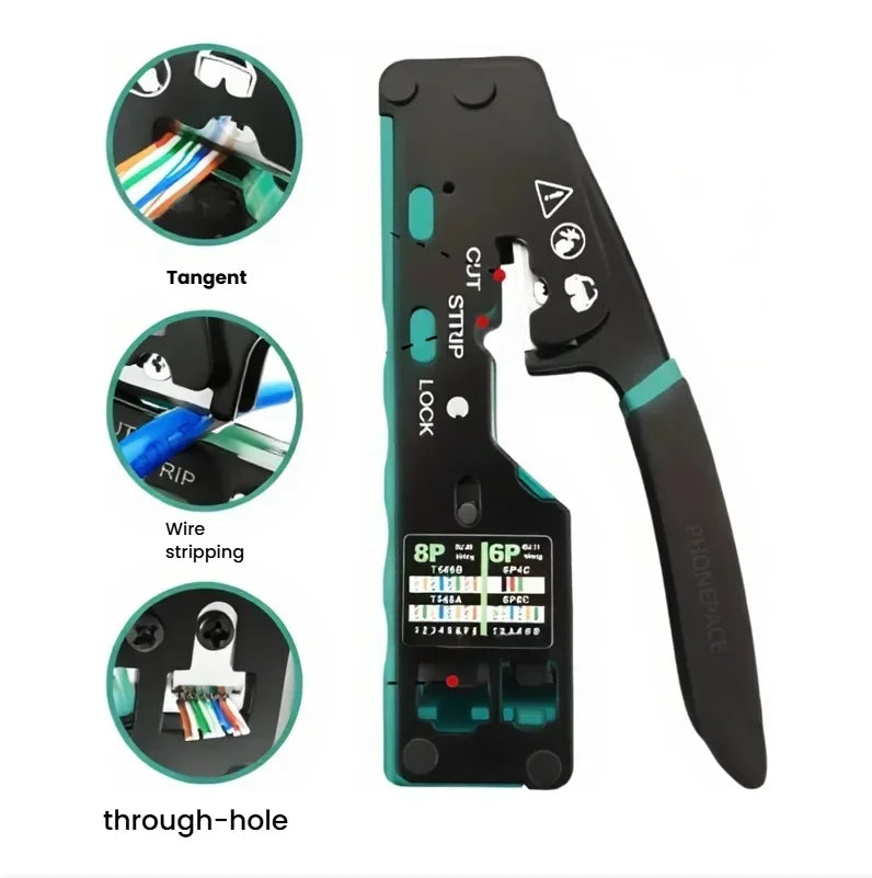 6088 Durchgangsloch-Crimper 8P6P Dual-Use Zange für RJ45 Punch-Down RJ45 Kristallkopf