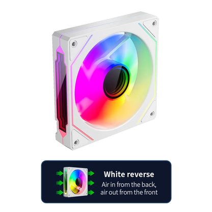 Teucer Infinite Mirror 120mm 5V 3Pin ARGB PC-Gehäuselüfter 12V 4Pin PWM 800-2000RPM 12cm Gehäuse-CPU-Wasserkühlungsventilator