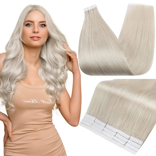 Full Shine Tape In 100% Remy Human Hair Straight Double Sided Blonde Comfortable Silky Natural Tape ins For Women