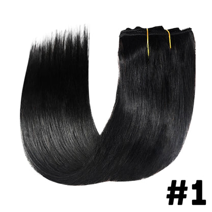 Seamless Clip ins Extensions Human Hair Straight Brazilian Remy Real Natural Soft Hair 8Pcs 120G Clip on Human Hair Extensions