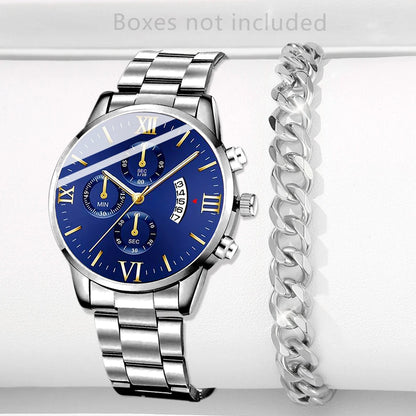 Mode Herren Edelstahl Uhr Luxus Kalender Quarz Armbanduhr Herren Business Uhren für Männer Uhr Montre Homme