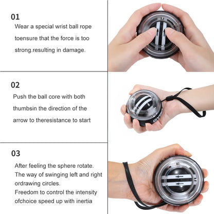 Selbststartender Handgelenk-Kreiselball Krafttrainer Unterarm-Trainingsgerät – Handgelenkstärkungsgerät für Arm- und Fingermuskeltraining