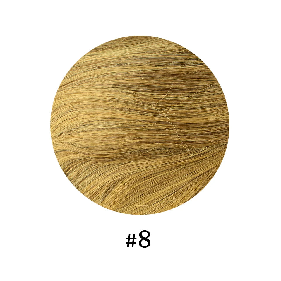 Fish Line 100 Human Hair Extension Piece Hair Blonde Remy Straight Hair Fishing Wire with 3 Clips Invisible Wire Hair Extension