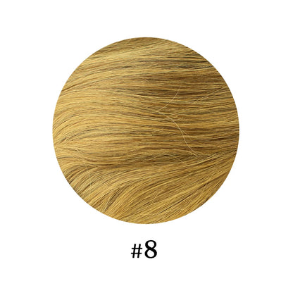 Fish Line 100 Human Hair Extension Piece Hair Blonde Remy Straight Hair Fishing Wire with 3 Clips Invisible Wire Hair Extension
