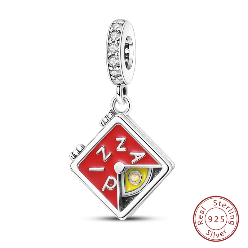 Original 925 Sterling Silber Rote Charm Perlen Rotwein Chili Hantel Anhänger für Frauen Passend für DIY Armband Geburtstag Schmuck Geschenk