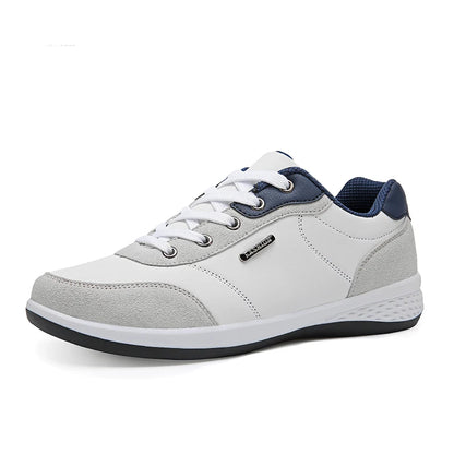 YRZL Herrenschuhe Frühling Herbst Wasserdichte Walking-Sneaker Freizeit Herren Ledersportschuhe Rutschfeste Tennisschuhe für Herren