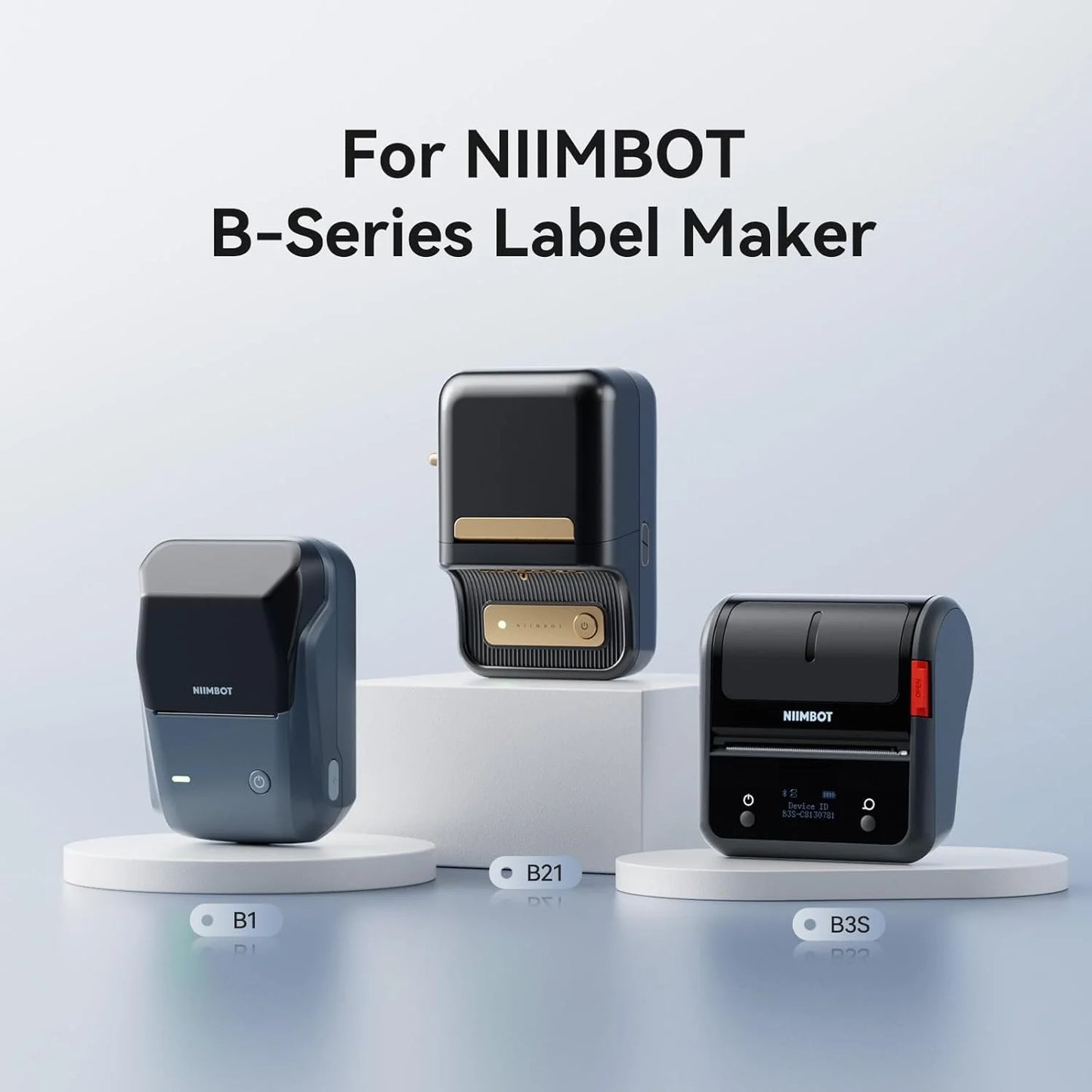 3/5/10 NiiMBOT White Label Papier wasserdichte selbstklebende Rollen für B1 B21 Mini Etikettendrucker Preisschild Büromarker UV-Druck