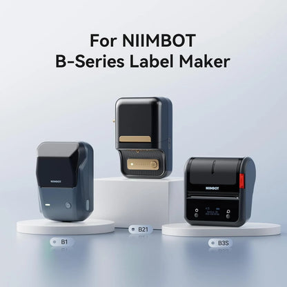 3/5/10 NiiMBOT White Label Papier wasserdichte selbstklebende Rollen für B1 B21 Mini Etikettendrucker Preisschild Büromarker UV-Druck