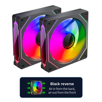 Teucer Infinite Mirror 120mm 5V 3Pin ARGB PC-Gehäuselüfter 12V 4Pin PWM 800-2000RPM 12cm Gehäuse-CPU-Wasserkühlungsventilator